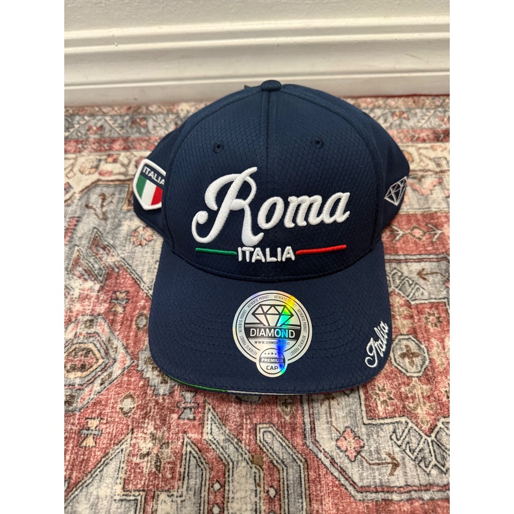 Diamond Italia‎ Roma Baseball Cap Navy Blue Premium Snapback Adjustable